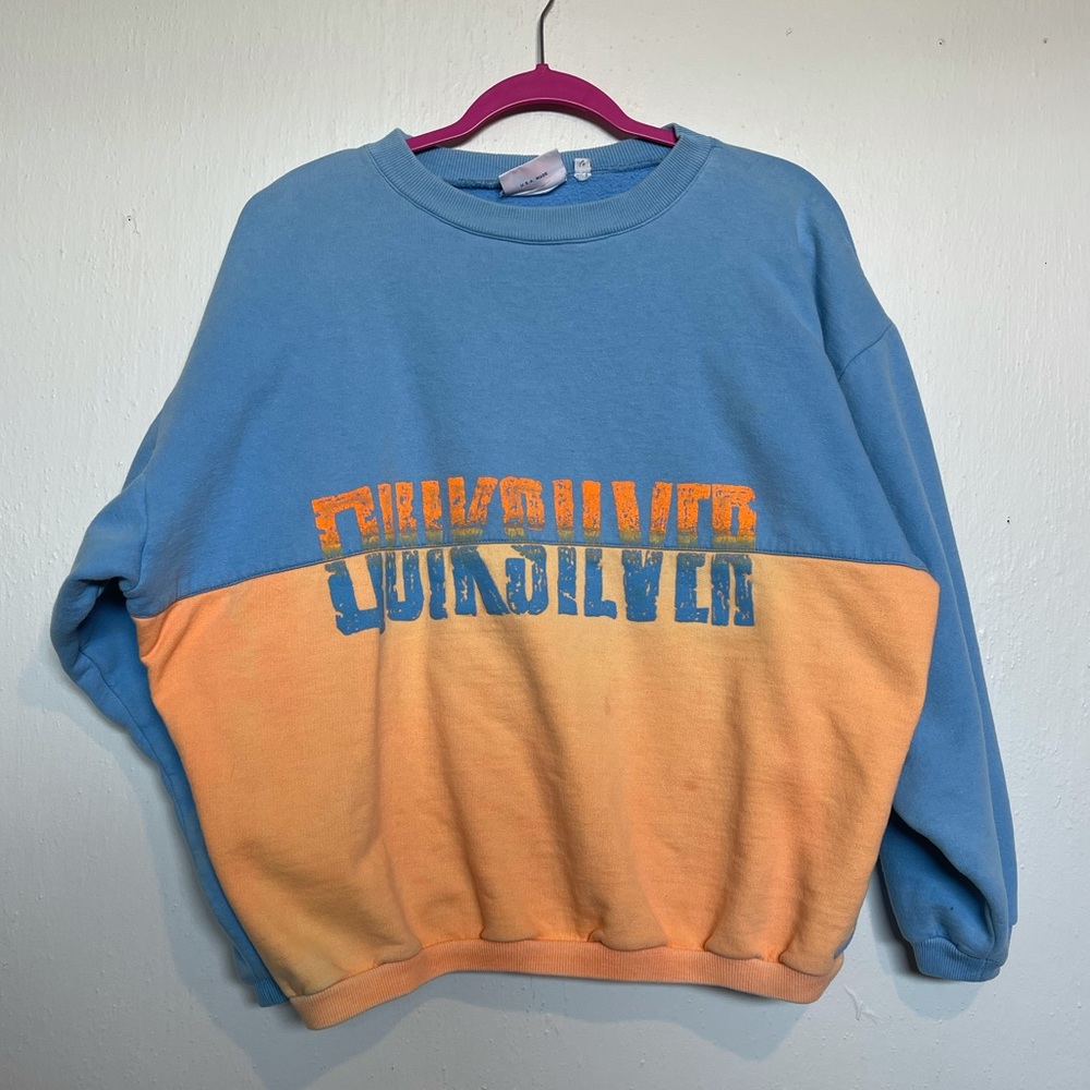 Quiksilver Blue and Orange Sweatshirt